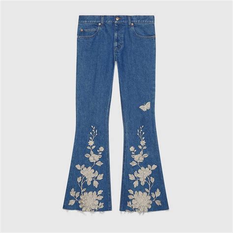 gucci embroidered jeans tumblr|gucci jeans net a porter.